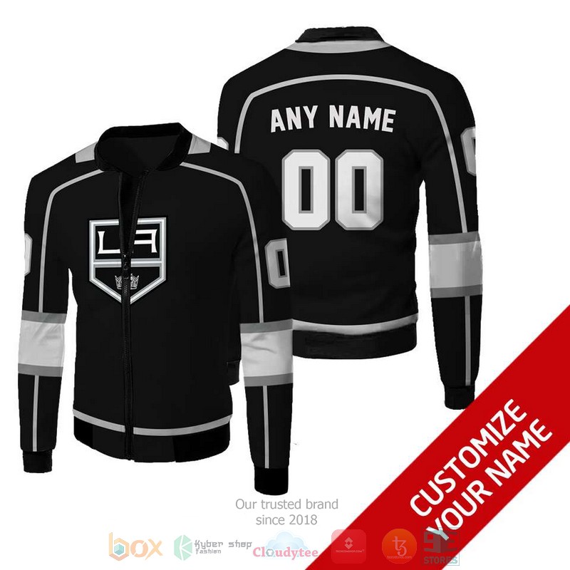 Personalized Nhl Los Angeles Kings Custom Black Bomber Jacket Personalized Nhl Los Angeles Kings Custom Black Bomber Jacket