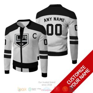 Personalized Nhl Los Angeles Kings Custom Grey Black Bomber Jacket