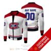 Personalized Nhl Montreal Canadiens White Red Custom Bomber Jacket