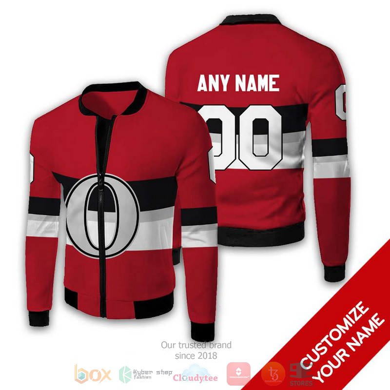 Personalized Nhl Ottawa Senators Red Custom Bomber Jacket Personalized Nhl Ottawa Senators Red Custom Bomber Jacket