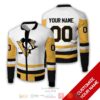Personalized Nhl Pittsburgh Penguins White Yellow Custom Bomber Jacket