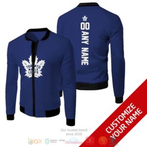 Personalized Nhl Toronto Maple Leafs Blue Custom Bomber Jacket