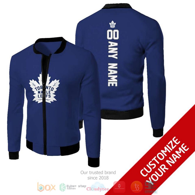 Personalized Nhl Toronto Maple Leafs Blue Custom Bomber Jacket Personalized Nhl Toronto Maple Leafs Blue Custom Bomber Jacket
