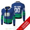 Personalized Nhl Vancouver Canucks Logo Custom Blue Green Bomber Jacket