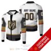 Personalized Nhl Vegas Golden Knights Custom White Grey Bomber Jacket