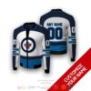 Personalized Nhl Winnipeg Jets Blue White Custom Bomber Jacket