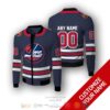 Personalized Nhl Winnipeg Jets Custom Blue White Red Bomber Jacket