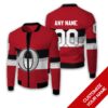 Personalized Ottawa Senators Red Black Nhl Custom Bomber Jacket