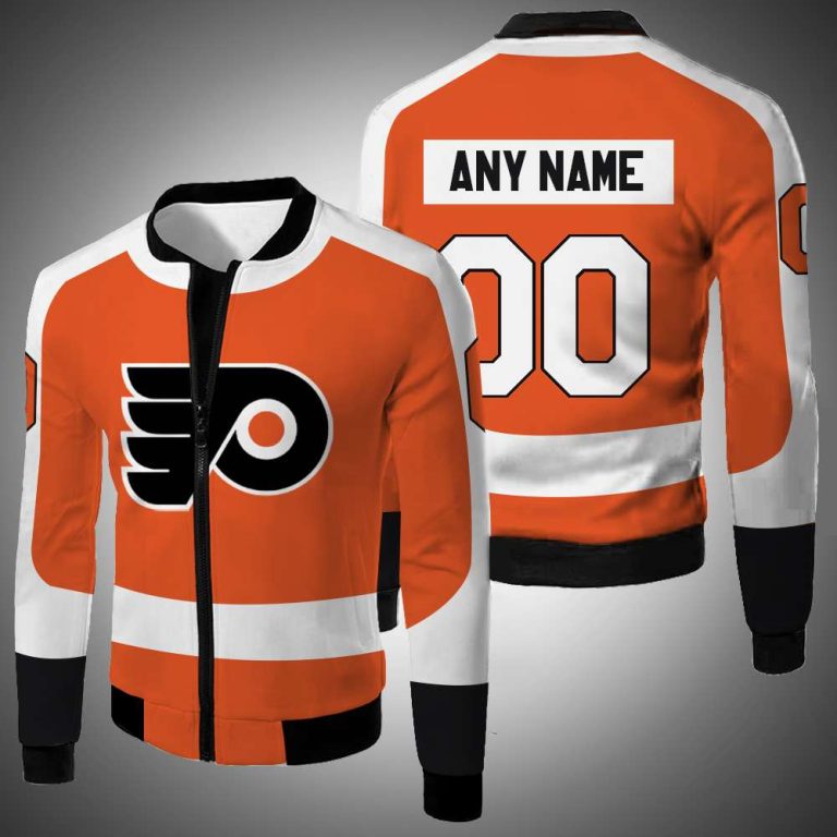 Personalized-Philadelphia-Flyers-Nhl-Orange-Custom-Bomber-Jacket-1