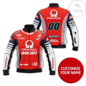 Personalized Pramac Ducati Motorcycle Racing Team 3D Bomber Jacket