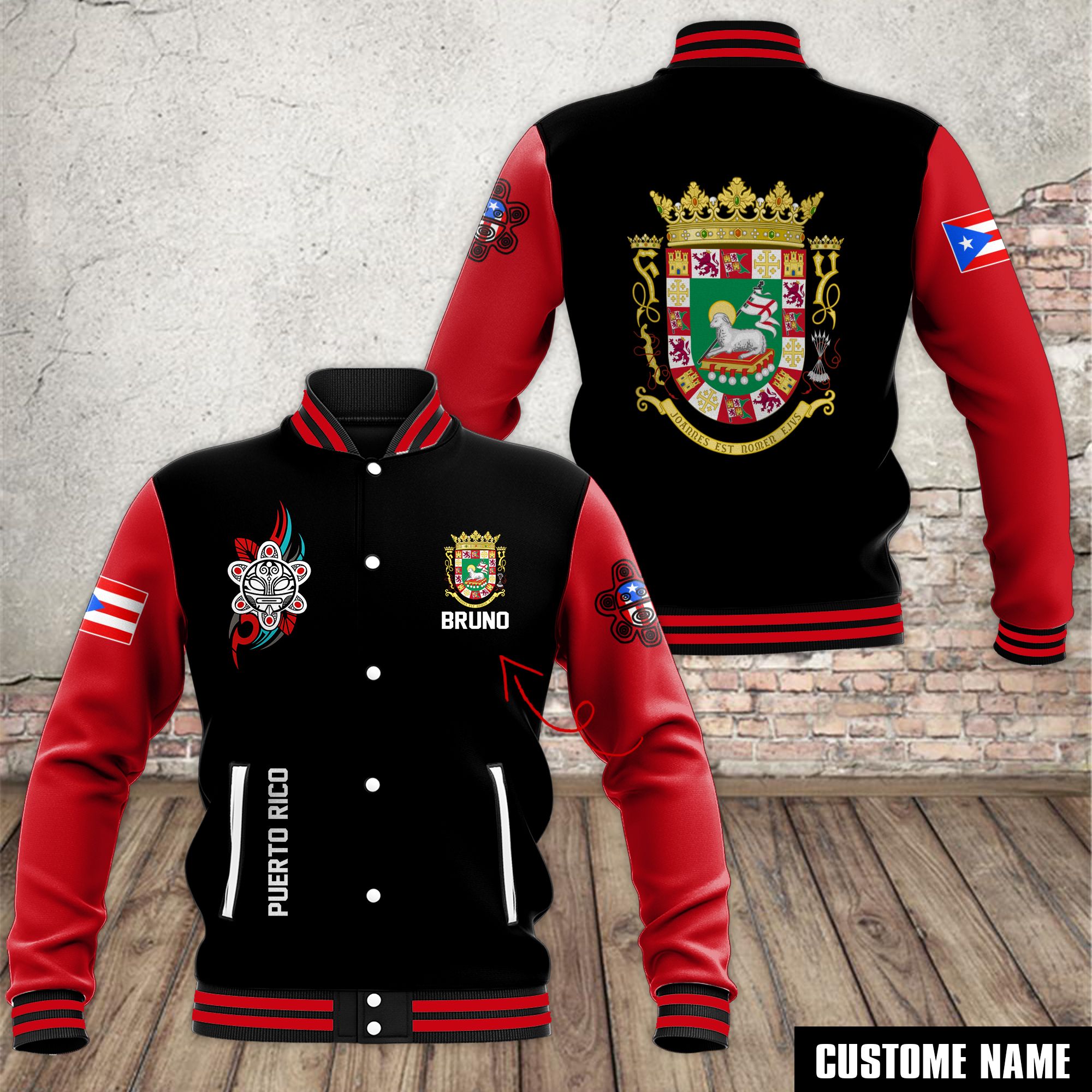 Personalized Puerto Rico 3D Bomber Jacket Personalized Puerto Rico 3D Bomber Jacket