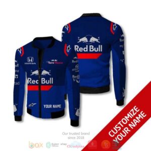 Personalized Red Bull Honda Blue Custom Bomber Jacket