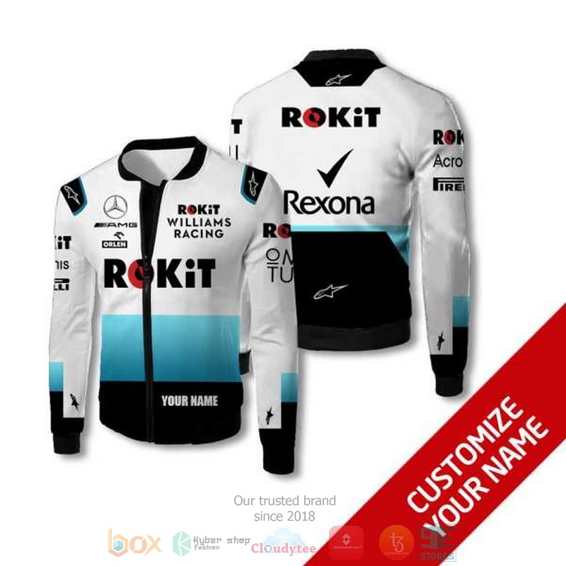 Personalized Rokit Williams Racing Rexona Custom Bomber Jacket Personalized Rokit Williams Racing Rexona Custom Bomber Jacket