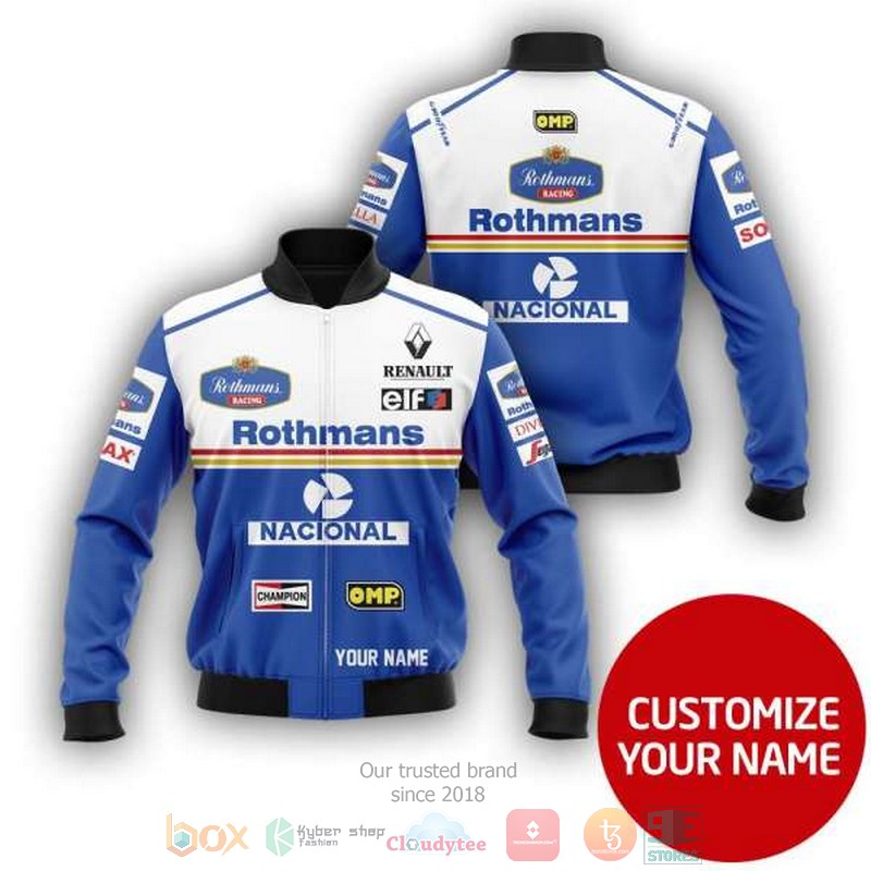 Personalized Rothman Racing Nacional Custom Bomber Jacket Personalized Rothman Racing Nacional Custom Bomber Jacket