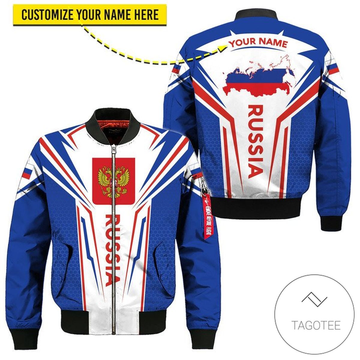 Personalized Russia Map 3D Bomber Jacket Personalized Russia Map 3D Bomber Jacket