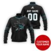 Personalized San Jose Sharks Nhl Black Custom Bomber Jacket