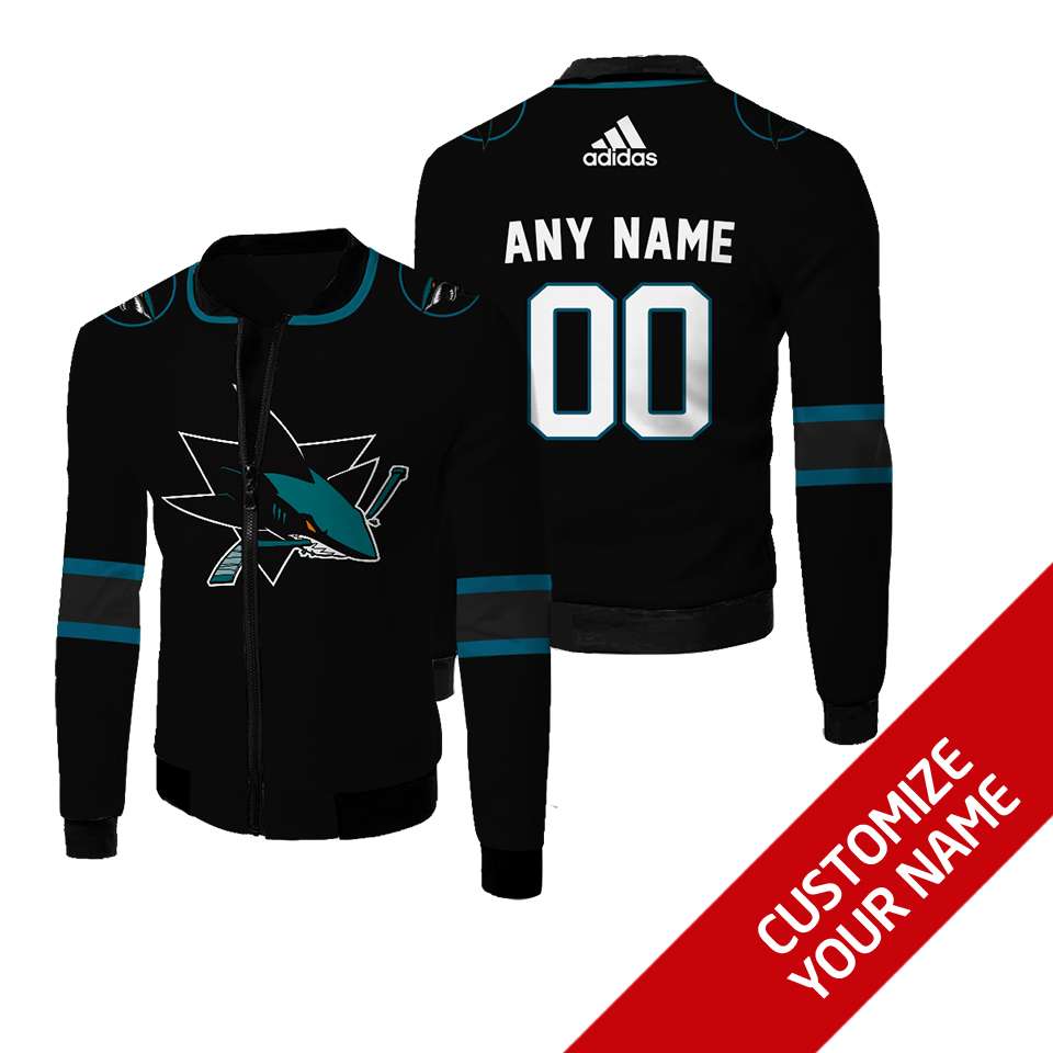 Personalized San Jose Sharks Nhl Custom Bomber Jacket Personalized San Jose Sharks Nhl Custom Bomber Jacket