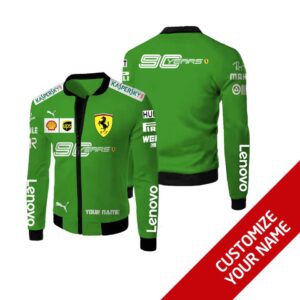 Personalized Scuderia Ferrari 90 Years Green Custom Bomber Jacket