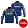 Personalized Subaru Motorsports Usa Blue Custom Bomber Jacket