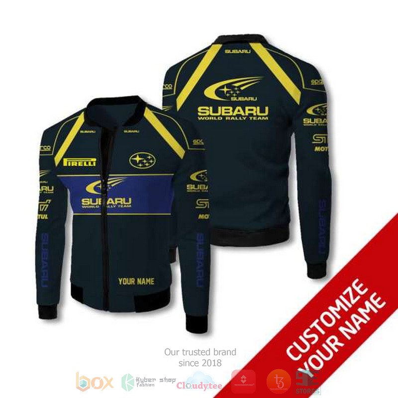 Personalized Subaru World Rally Team Custom Bomber Jacket 2 Personalized Subaru World Rally Team Custom Bomber Jacket 2
