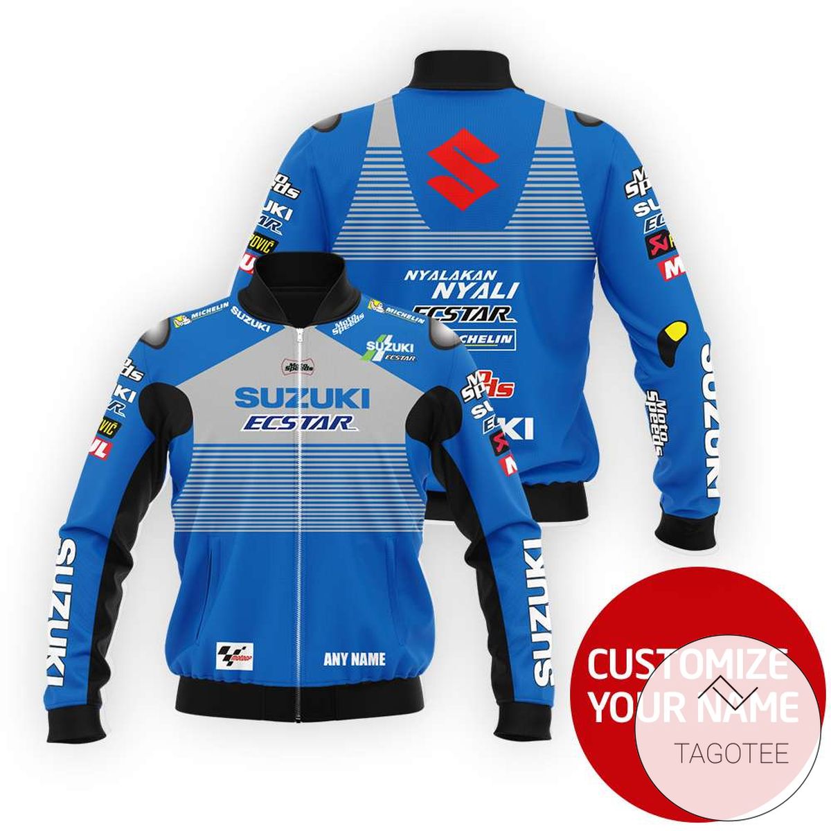 Personalized Suzuki Ecstar Motor Racing Branded Unisex Racing 3D Bomber Jacket Personalized Suzuki Ecstar Motor Racing Branded Unisex Racing 3D Bomber Jacket