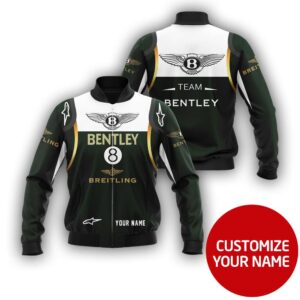 Personalized Team Bentley Breitling Dark Green Custom Bomber Jacket