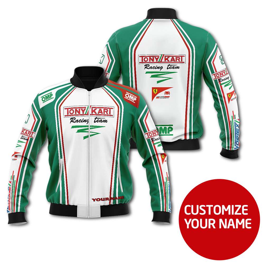 Personalized Tony Kart Racing Team Custom Bomber Jacket Personalized Tony Kart Racing Team Custom Bomber Jacket