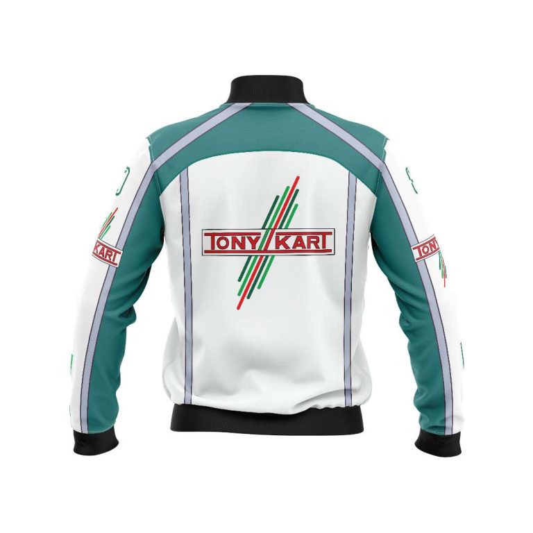 Personalized-Tony-Kart-Racing-Team-White-Custom-Bomber-Jacket-1