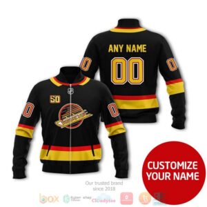 Personalized Vancouver Canucks Nhl Custom Black Bomber Jacket