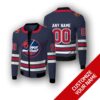 Personalized Winnipeg Jets Nhl Blue White Custom Bomber Jacket
