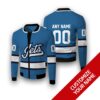 Personalized Winnipeg Jets Nhl Light Blue White Custom Bomber Jacket