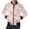 Pink Koala Pattern Print Mens Bomber Jacket