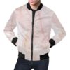 Pink Marble Pattern Print Mens Bomber Jacket