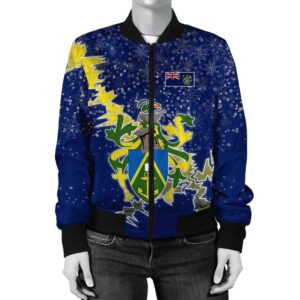 Pitcairn Islands Christmas Coat Of Arms Women Bomber Jacket X Style J78 Bomber Jacket