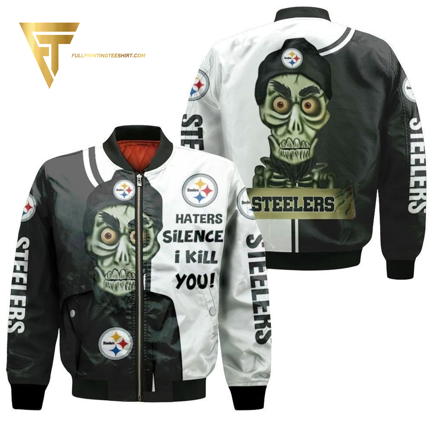 Pittsburgh Steelers Haters Silence I Kill You Achmed Bomber Jacket Pittsburgh Steelers Haters Silence I Kill You Achmed Bomber Jacket