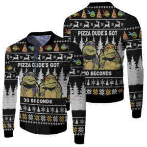Pizza Dudes Got 30 Seconds Ninja Turtle Ugly Christmas Sweater 3D T Shirt Hoodie Sweater Jersey Bomber Jacket Model 4972 Bomber Jacket