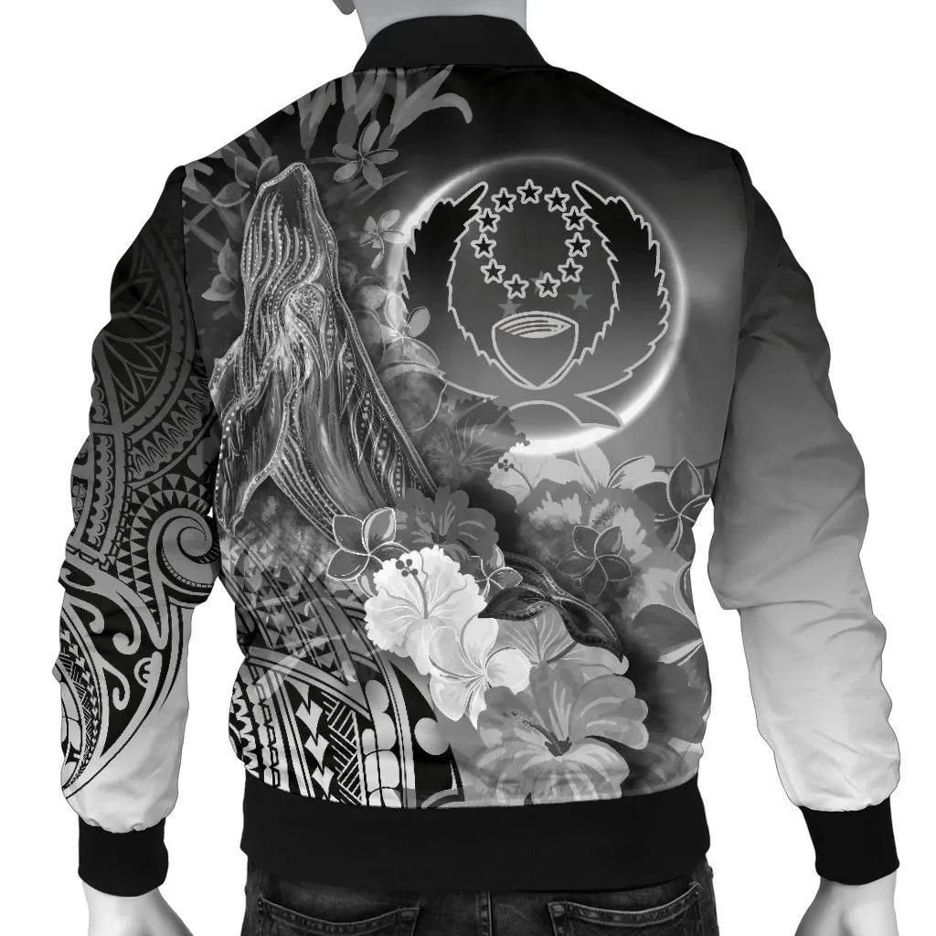 Pohnpei-Custom-Personalised-Mens-Bomber-Jacket-Humpback-Whale-with-Tropical-Flowers-White-BN18-Bomber-Jacket-1