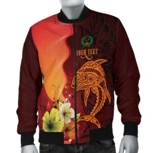 Pohnpei Custom Personalised Men's Bomber Jacket - Tribal Tuna Fish - BN39 Bomber Jacket