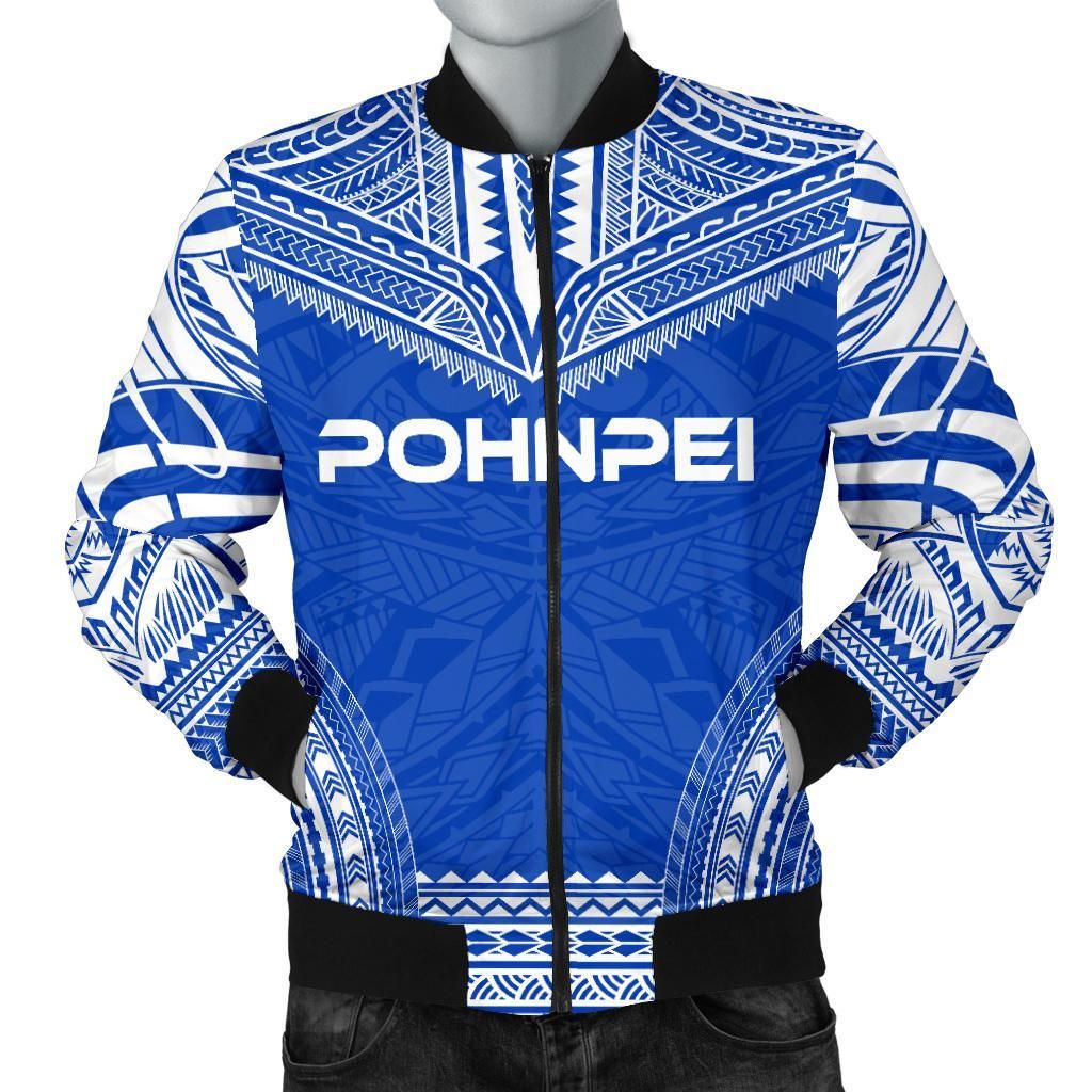 Pohnpei Flag Polynesian Chief Men's Bomber Jacket - Bn10 Bomber Jacket Pohnpei Flag Polynesian Chief Men's Bomber Jacket - Bn10 Bomber Jacket
