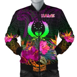 Pohnpei Personalised Men's Bomber Jacket - Summer Hibiscus - BN15 Bomber Jacket