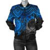 Pohnpei Polynesian Bomber Jacket (Women) - Polynesian Blue Turtle - BN15 Bomber Jacket