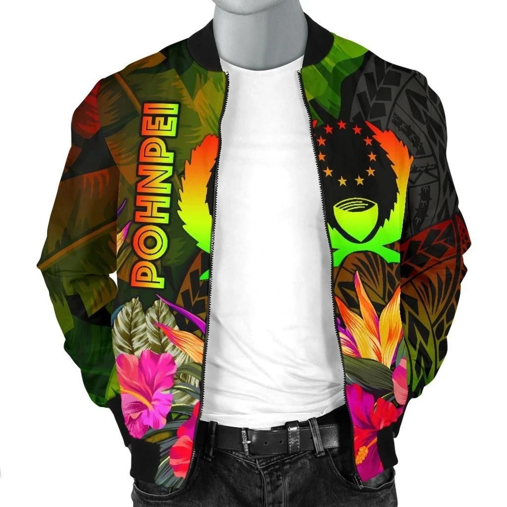 Pohnpei-Polynesian-Mens-Bomber-Jacket-Hibiscus-and-Banana-Leaves-BN15-Bomber-Jacket-2