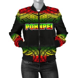 Pohnpei Women's Bomber Jacket - Fog Reggae Style - BN09 Bomber Jacket