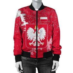 Poland Christmas Coat Of Arms Women Bomber Jacket X Style J78 Bomber Jacket