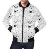 Polar Bear Panda Pattern Print Mens Bomber Jacket