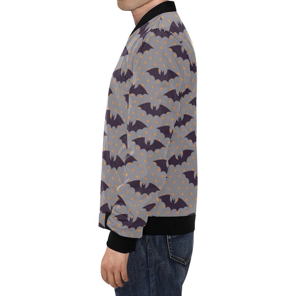 Polka-Dot-Halloween-Bat-Pattern-Print-Mens-Bomber-Jacket-1