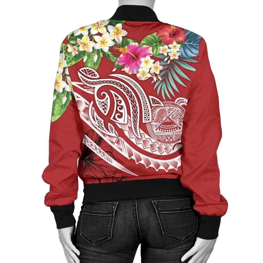 Polynesian-American-Samoa-Womens-Bomber-Jacket-Summer-Plumeria-Red-BN15-Bomber-Jacket-1