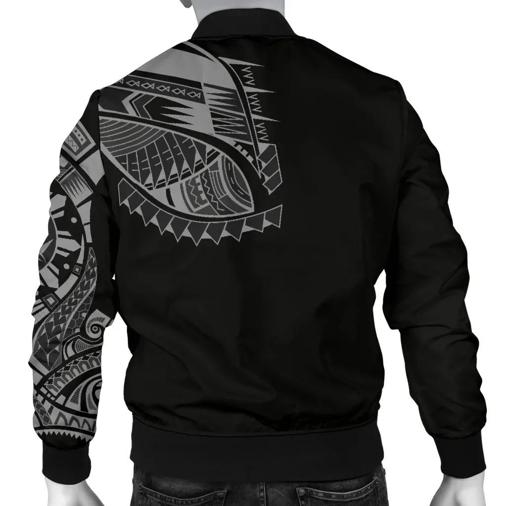Polynesian-Chest-Tattoo-Mens-Bomber-Jacket-Gray-A7-Bomber-Jacket-1