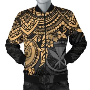 Polynesian Hawaii Bomber Jacket (Men) - Gold Turtle - BN1518 Bomber Jacket