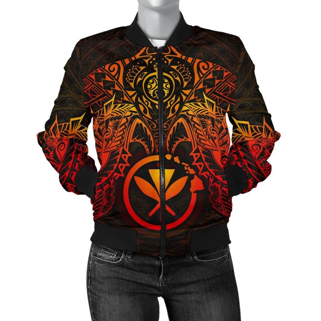 Polynesian Hawaii Bomber Jacket (Women) - Red Turtle Manta Ray - BN18 Bomber Jacket Polynesian Hawaii Bomber Jacket (Women) - Red Turtle Manta Ray - BN18 Bomber Jacket